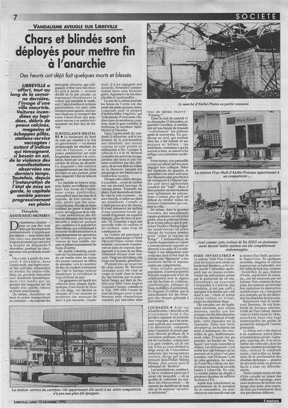 L’Union du lundi 13 décembre 1993